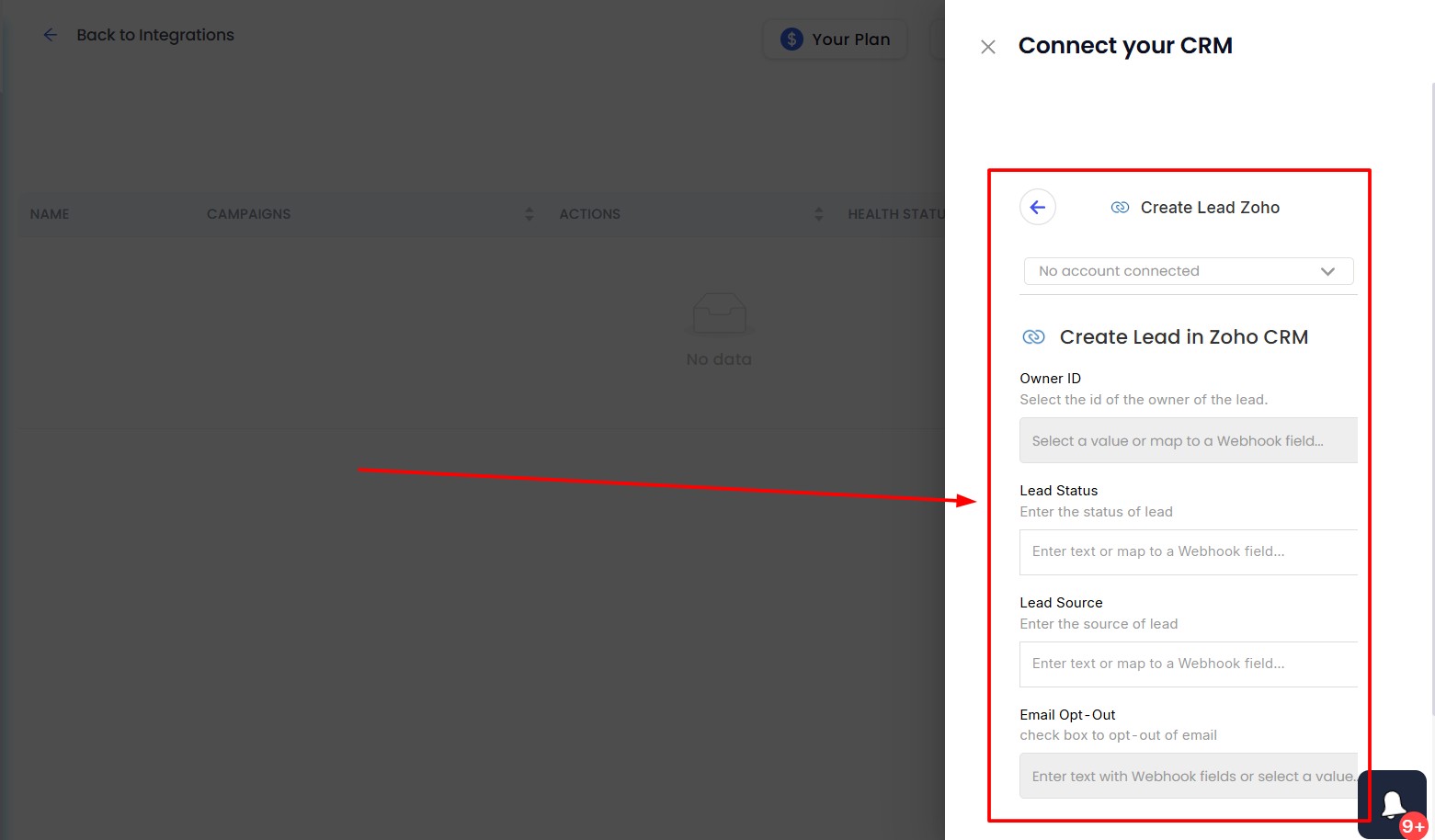 Configure Zoho integration in SalesRobot
