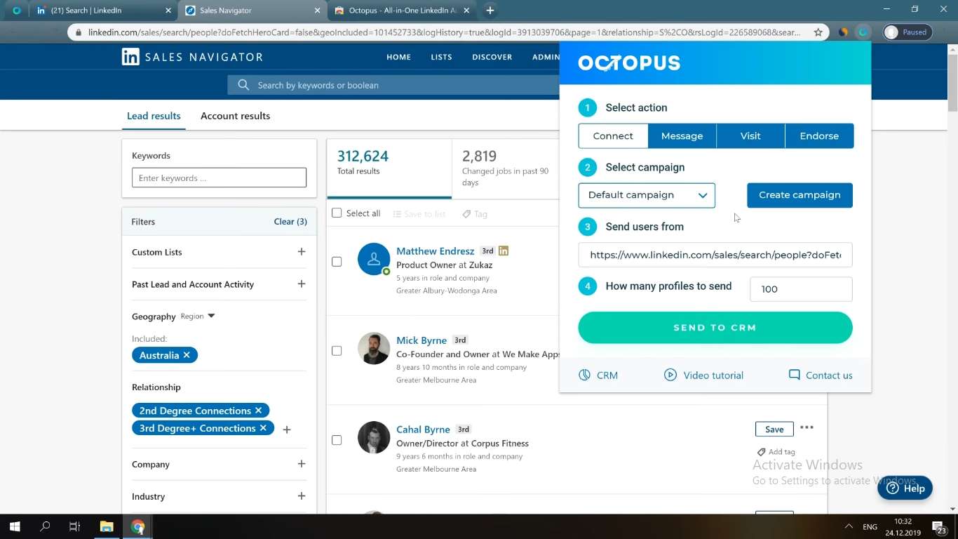 Sales Navigator campaign creation