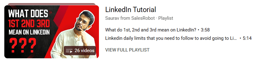 SalesRobot LinkedIn playlist