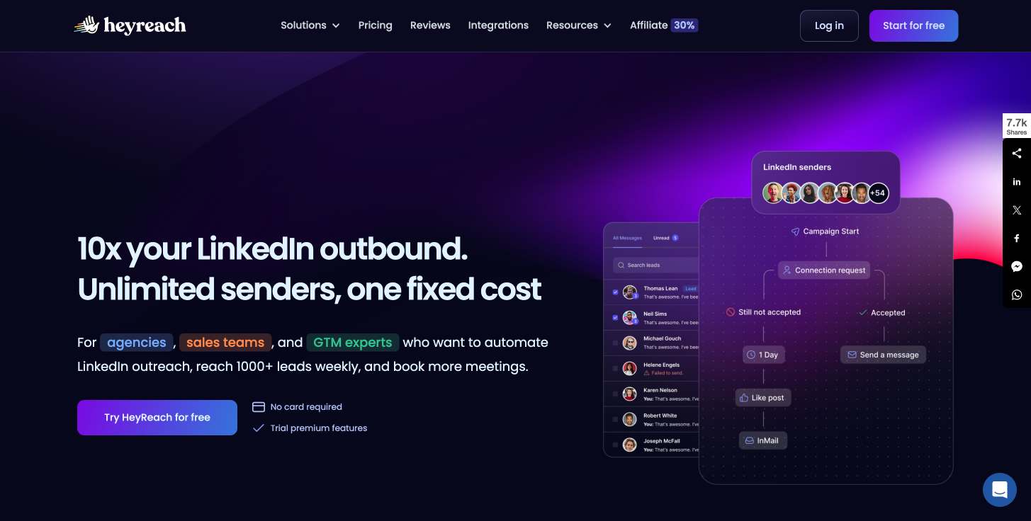 Heyreach homepage
