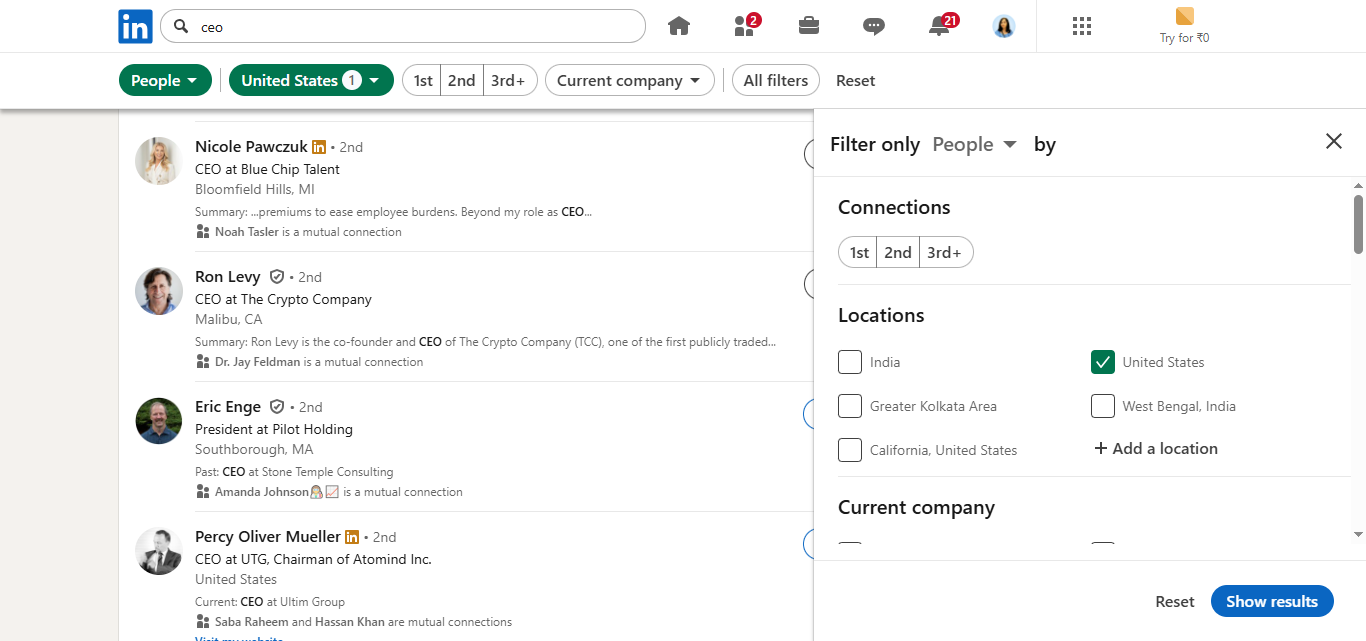 Targeting on LinkedIn