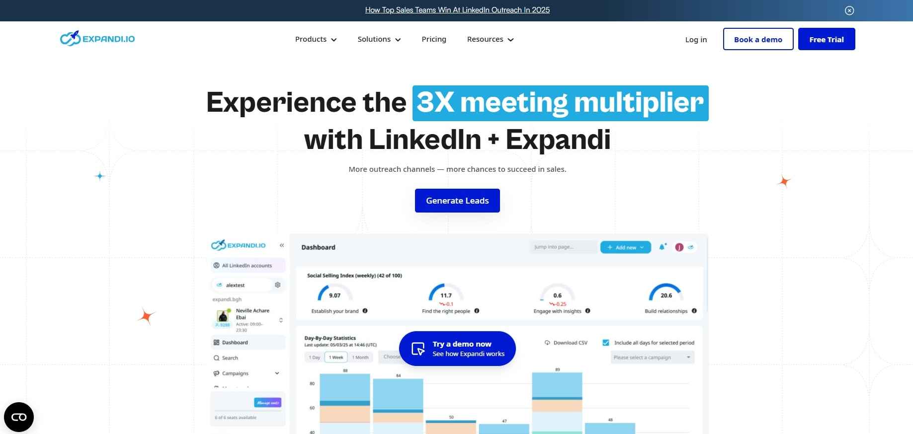 Expandi.io homepage