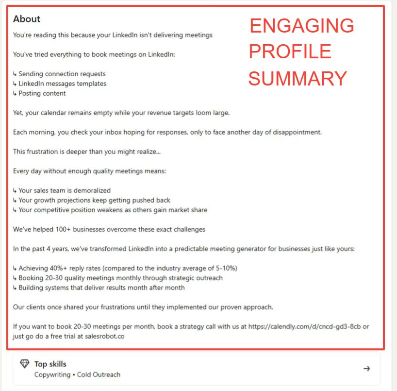 engaging profile summary