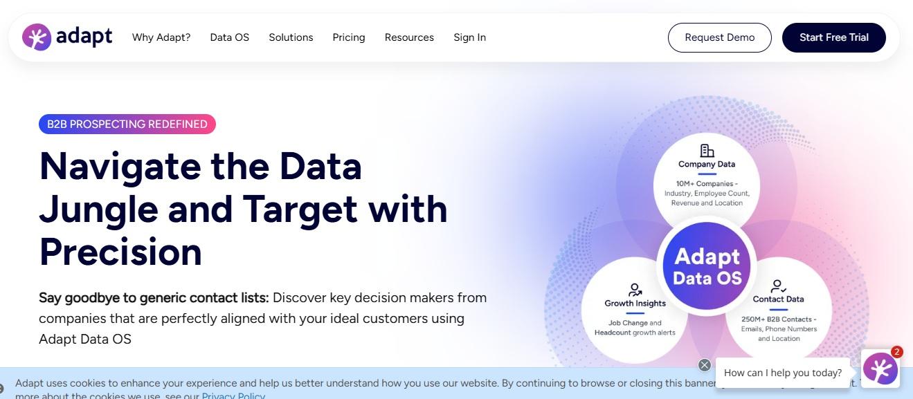 Screenshot of Adapt homepage