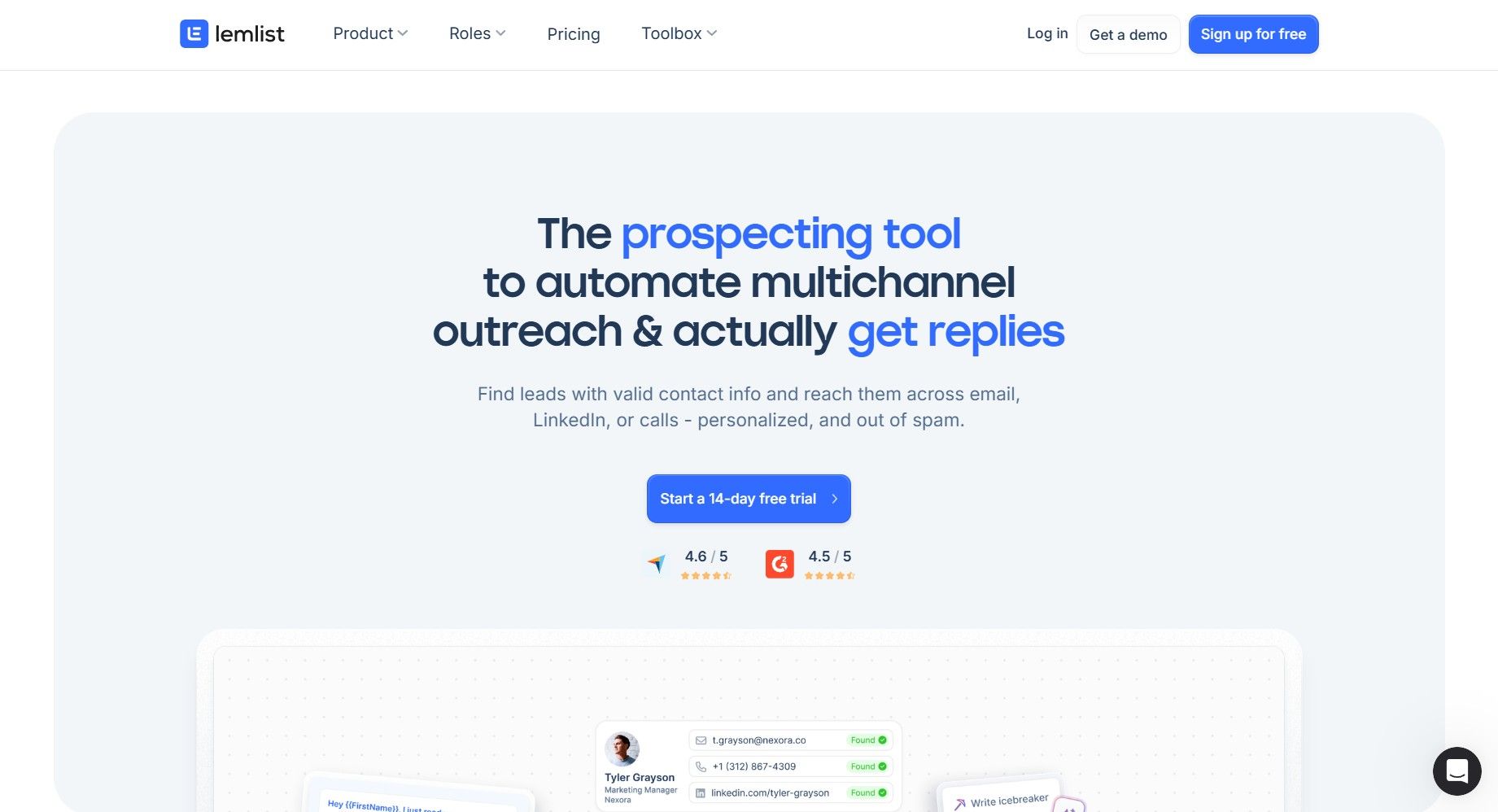 Lemlist homepage