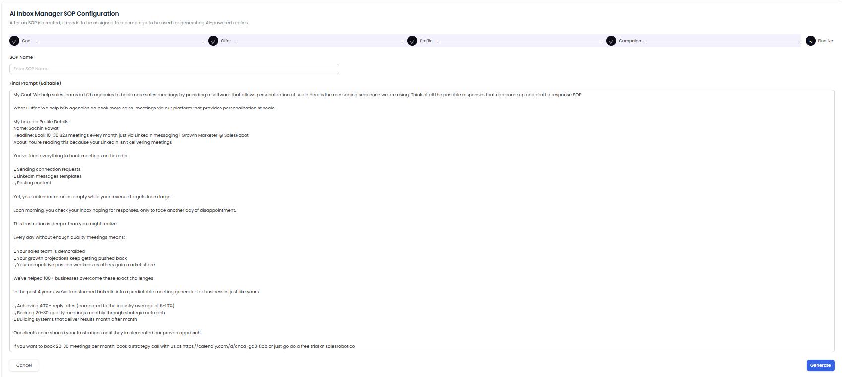 Verify the generated prompt