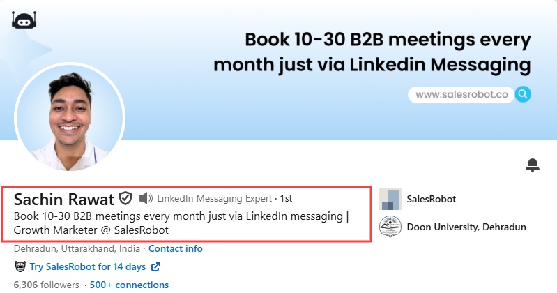 Strong LinkedIn headline