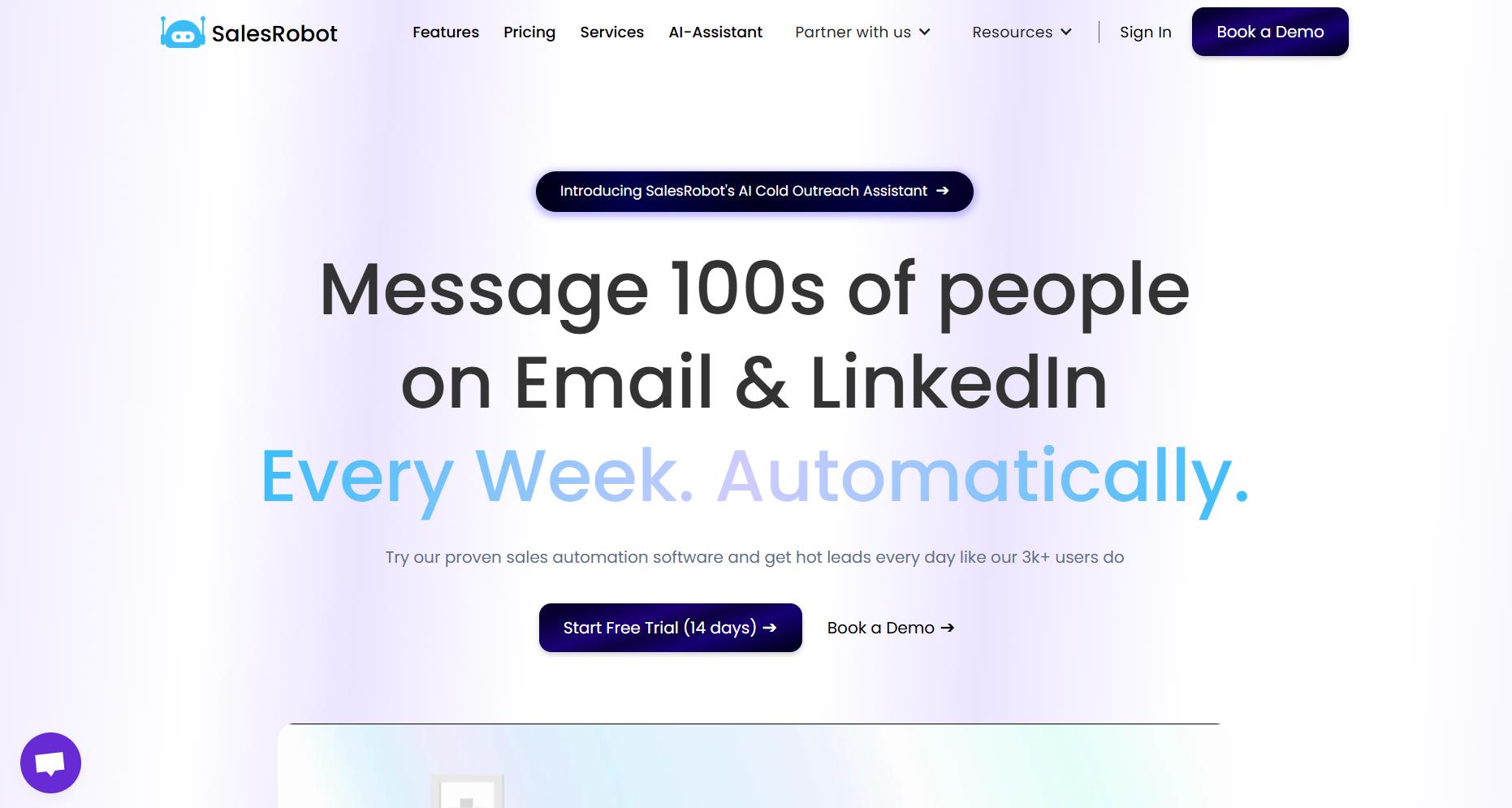 SalesRobot homepage