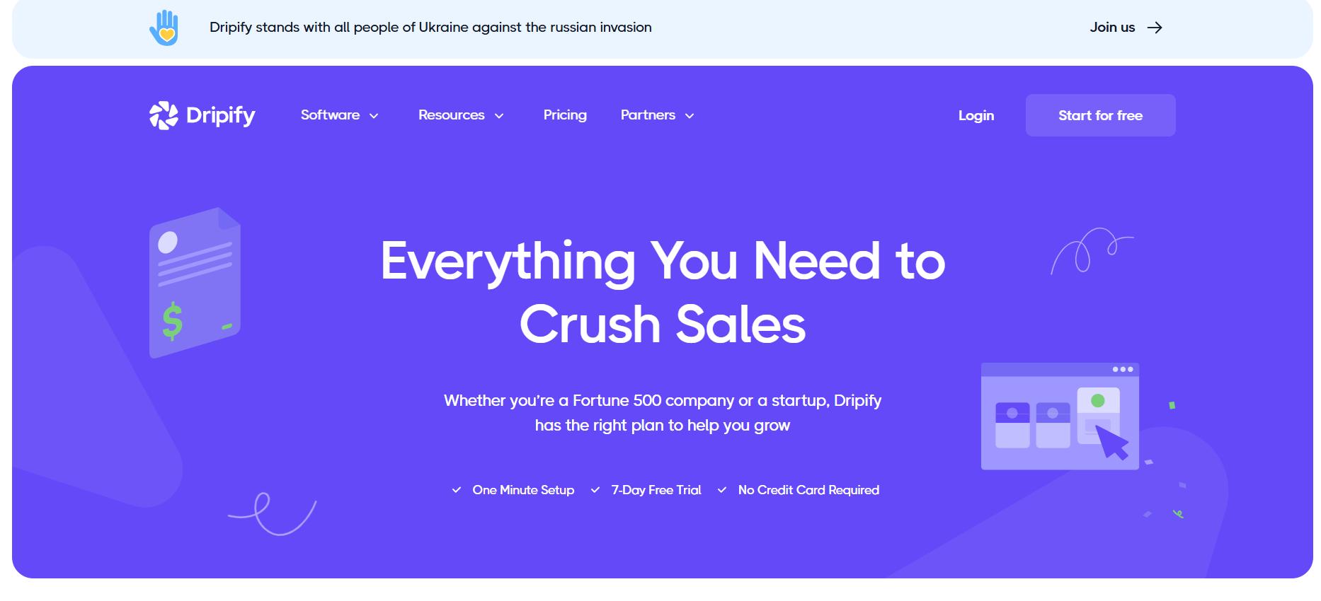 Dripify homepage