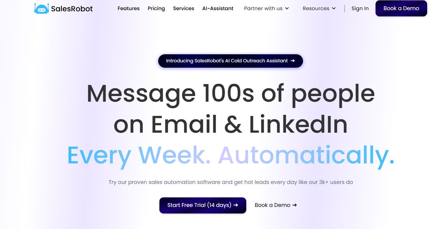 SalesRobot homepage