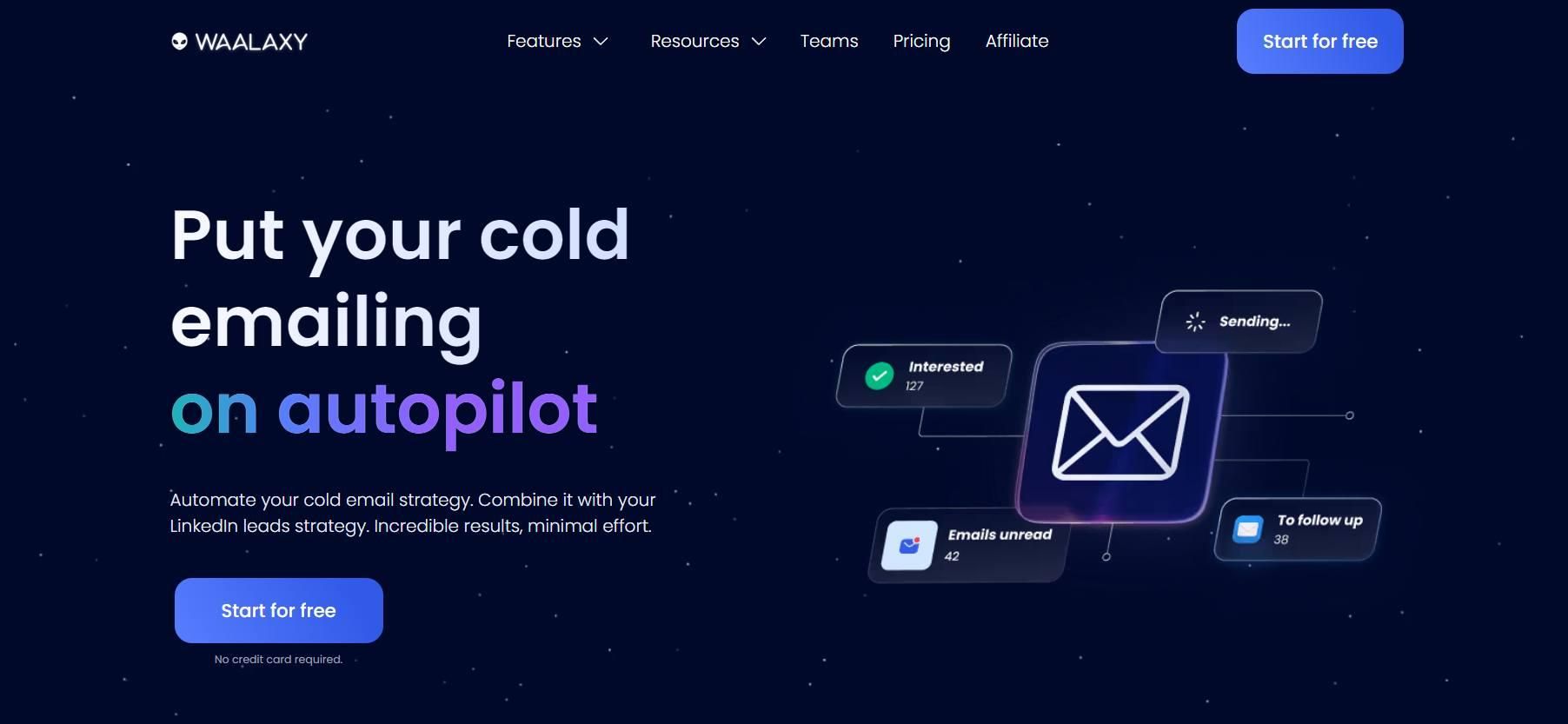 Waalaxy cold email outreach dashboard 