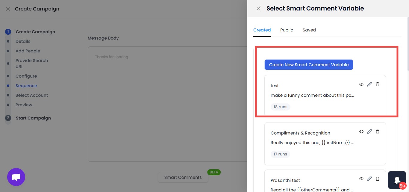 smart commenting variable
