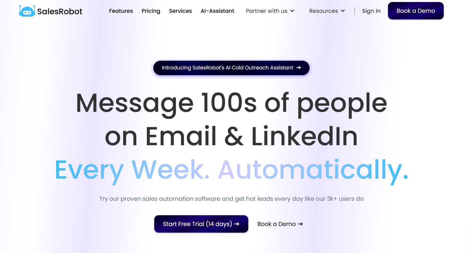 SalesRobot homepage