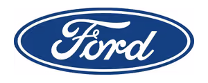 Ford automobile brand logo in white script inside a blue oval.