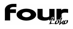 Black and white text logo reading 'four Loko'.