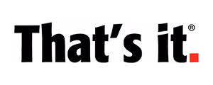 Text logo reading 'That's it.' with a red period at the end on a white background.