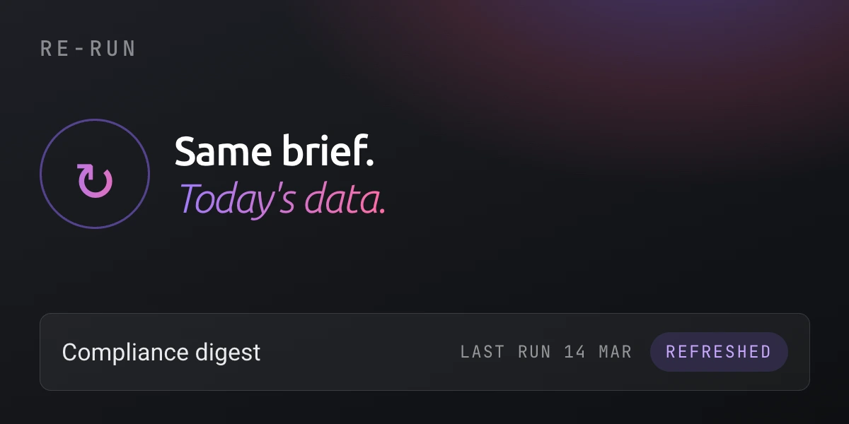 Re-run: the same travel and expense brief executed again on today's consolidated data.