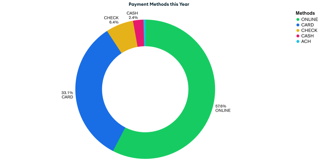 Chart of payment methods this year