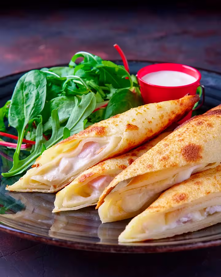 Crepes de jamón y queso