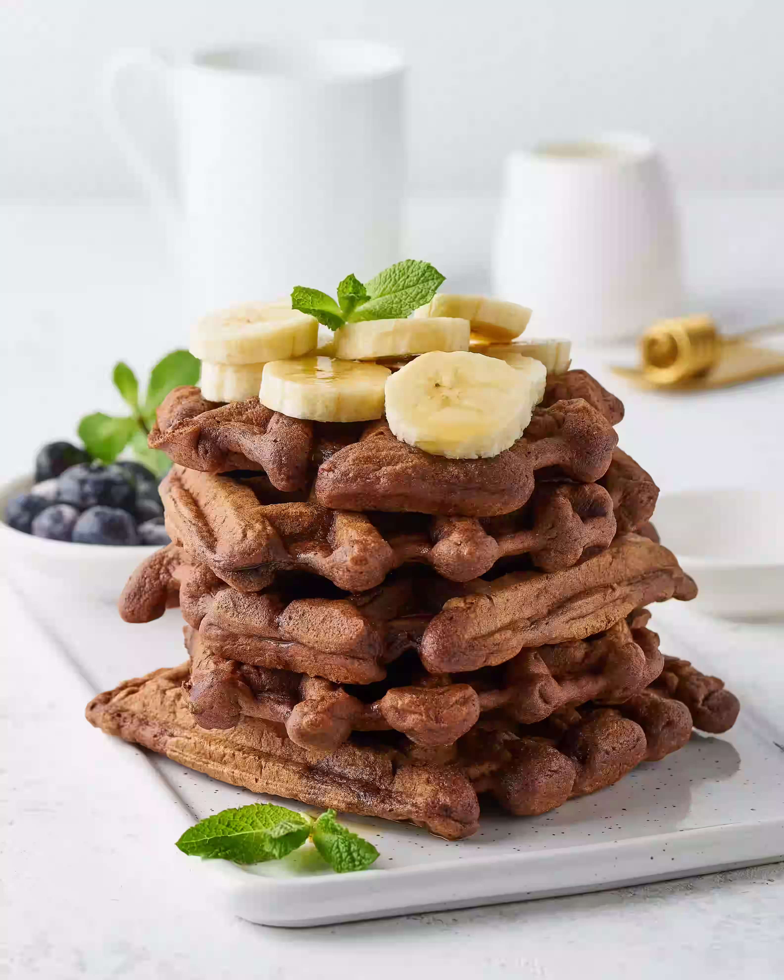 Waffles de chocolate