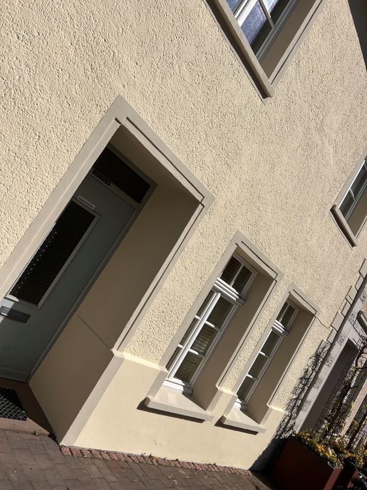 Beige Hauswand Fassade eines Hauses