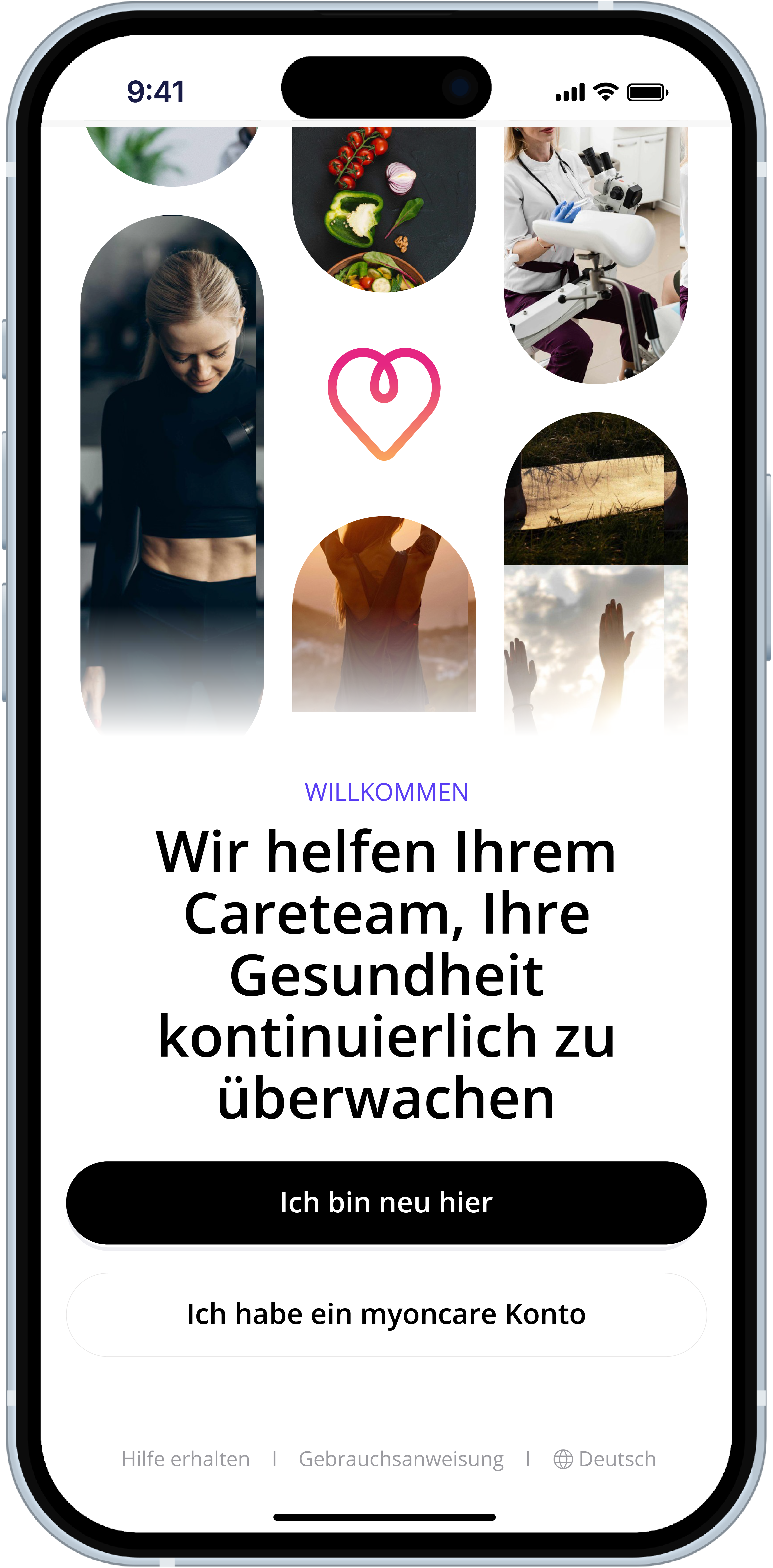 App-Ansicht: digitale Einschreibung und Einwilligungen