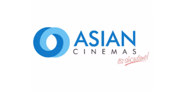 Asian Cinemas logo with two overlapping blue circles and the tagline 'it's showtime!'