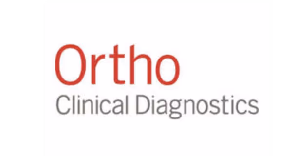 Ortho Clinical Diagnostics logo text with 'Ortho' in red and 'Clinical Diagnostics' in gray.