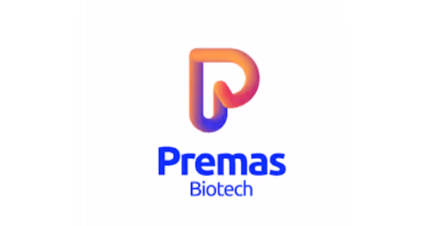 Premas Biotech company logo with stylized orange and purple letter P above the company name.