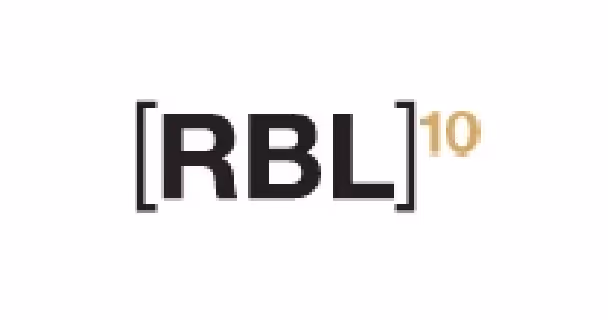 Text '[RBL]' in bold black font with a superscript '10' in gold color.