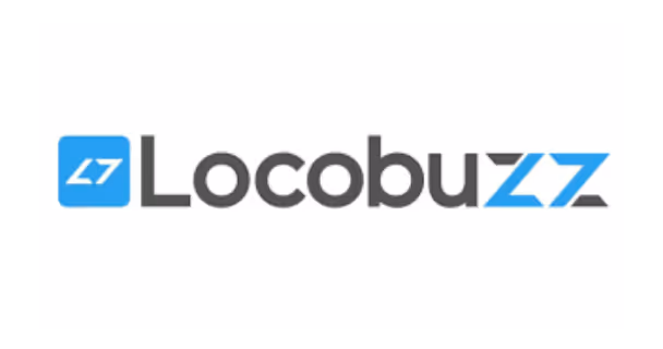 Locobuzz logo with a blue square icon on the left and the company name in black and blue text.