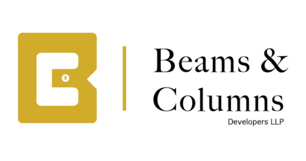 Logo of Beams & Columns Developers LLP with a stylized 'B' symbol in gold next to the company name.
