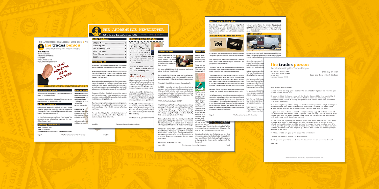 The trades Person ProfitPulse Newsletter Service