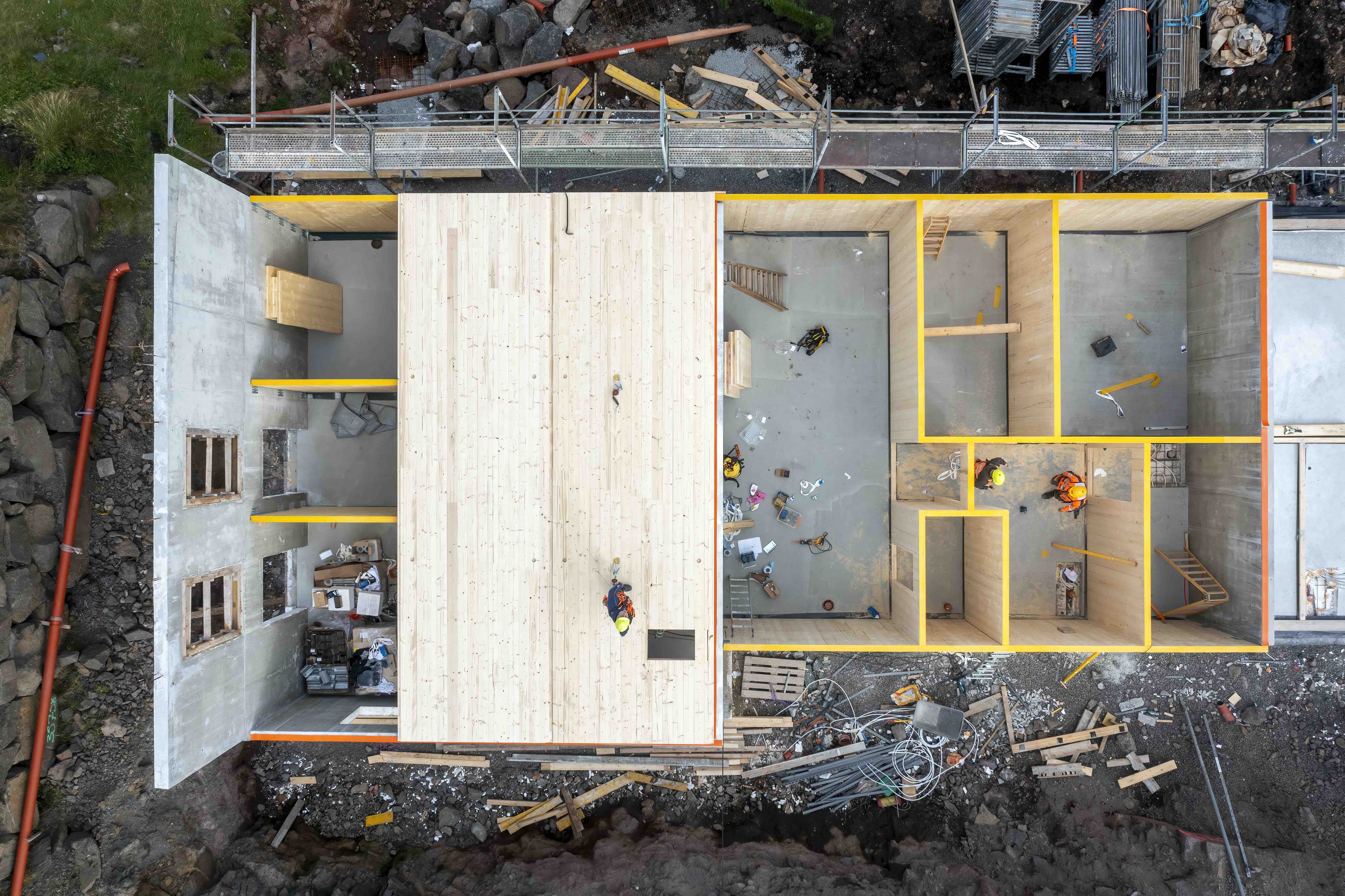 CLT building from top