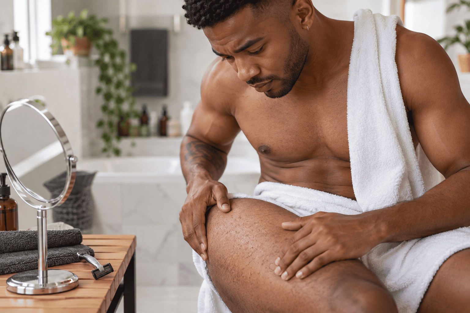 Provider performing laser hair removal treatment for ingrown hairs in Louisville, Kentucky