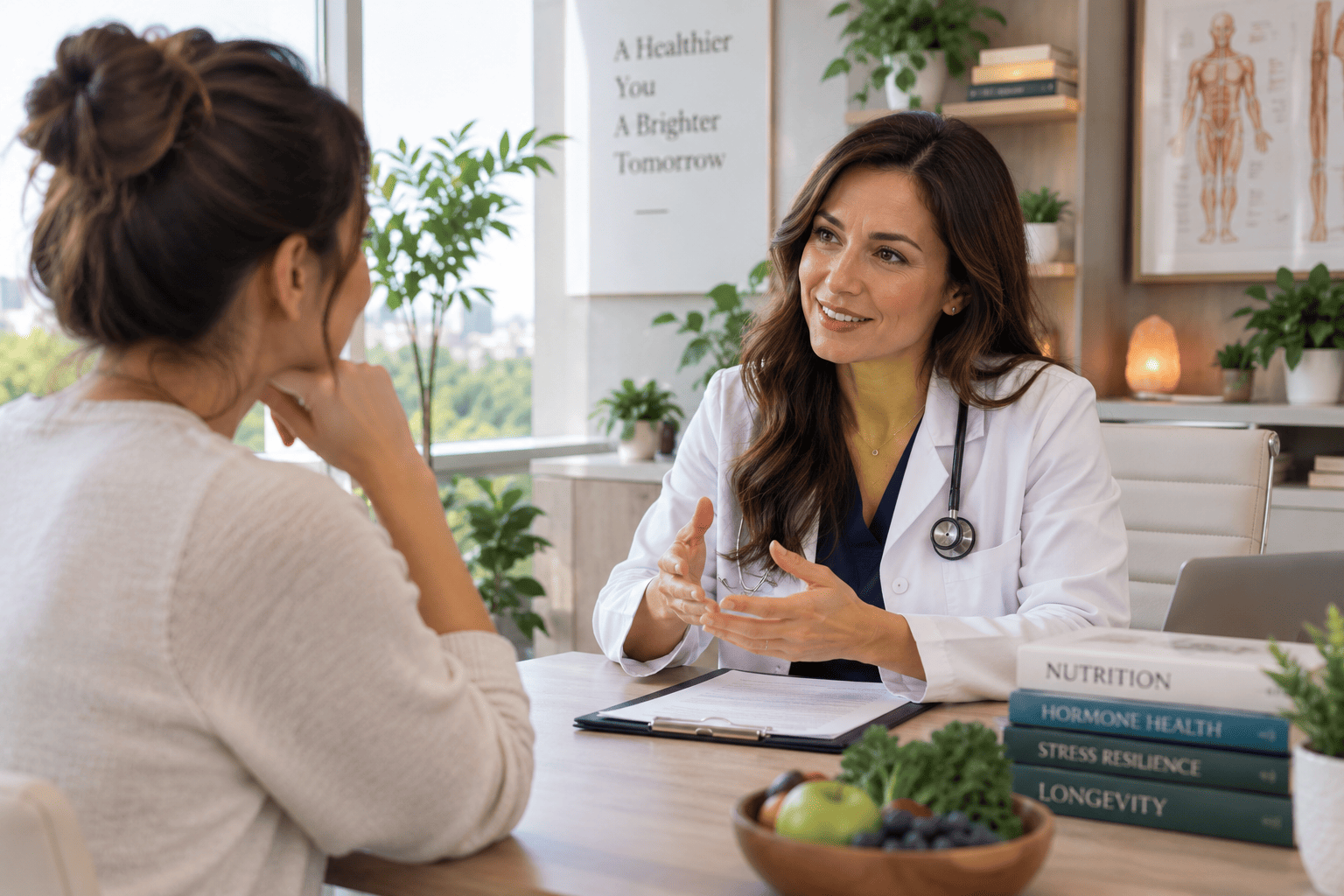 Louisville integrative medicine provider reviewing a functional wellness plan with a patient