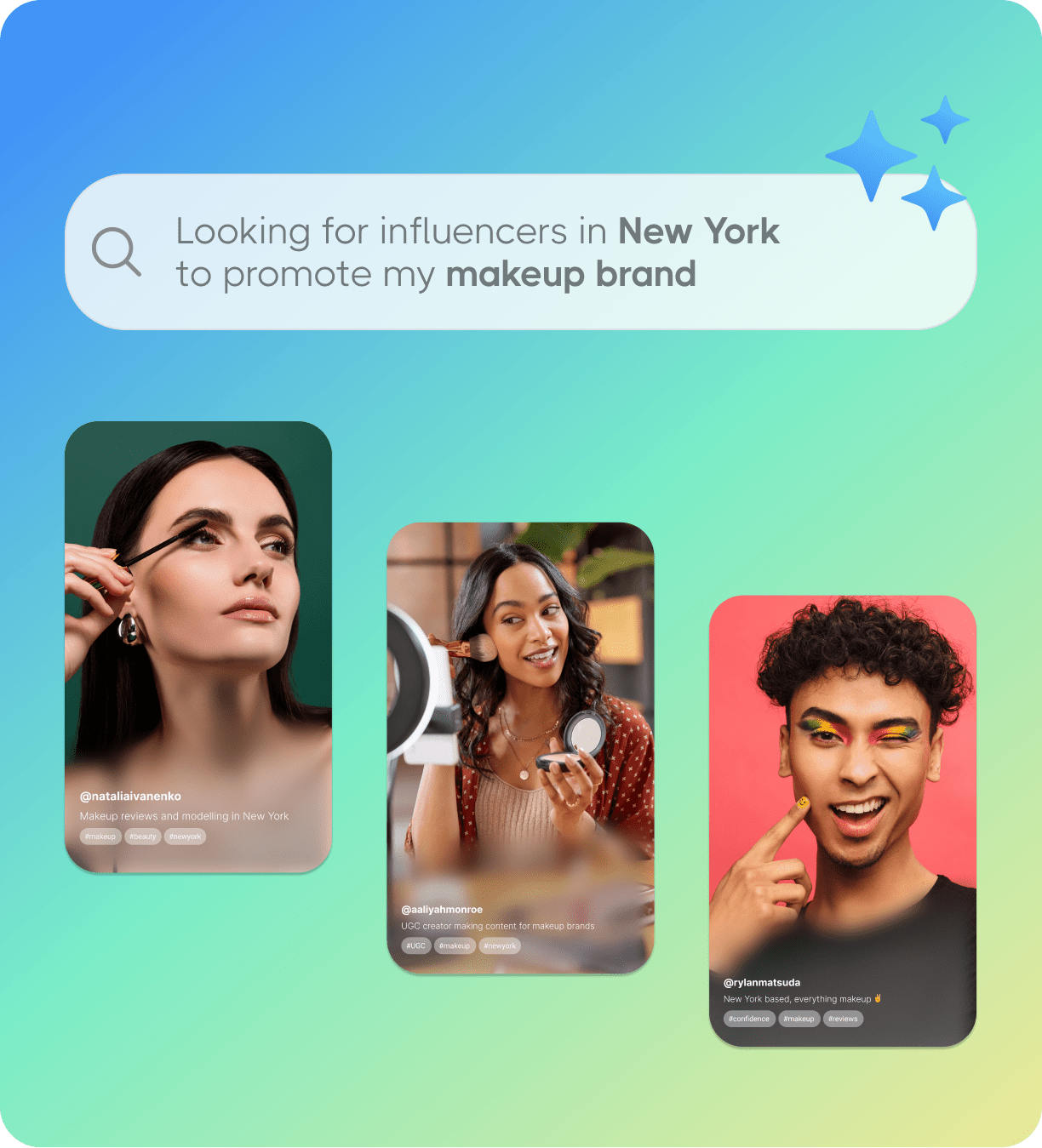 BIX Creator Marketplace and performance based influencer marketing platform showing the AI feature that allows matching of brands and creators through AI descriptions to save time.