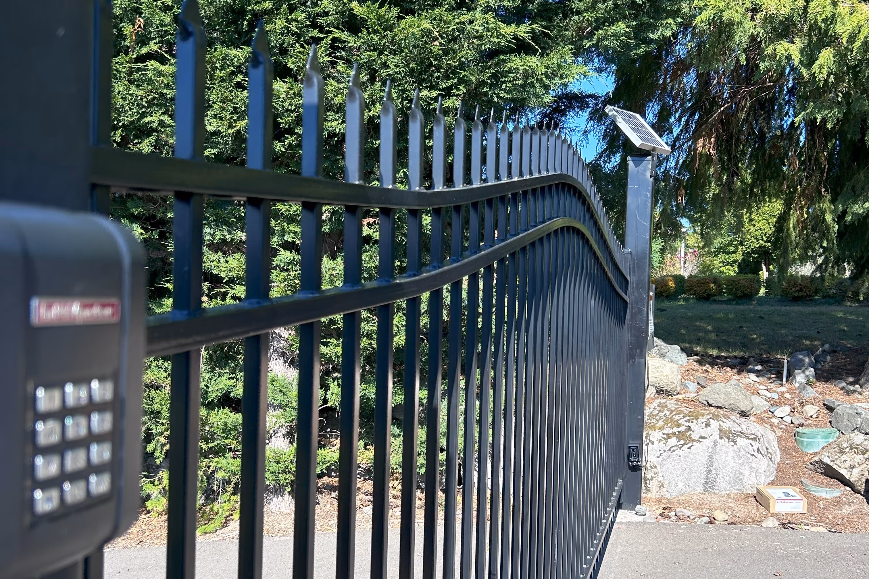 charming Swing Iron Driveway Gate in Steilacoom, WA
