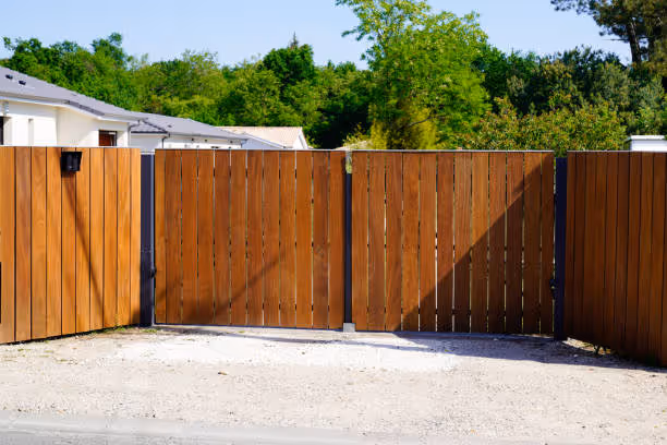 Classic Swing Wood Driveway Gate for Residences in Seattle, WA