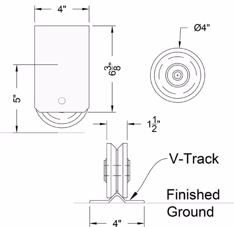 Durable 1.5-inch V groove wheel for sliding gates by Interactive Gates, ideal for commercial installations in Tacoma.