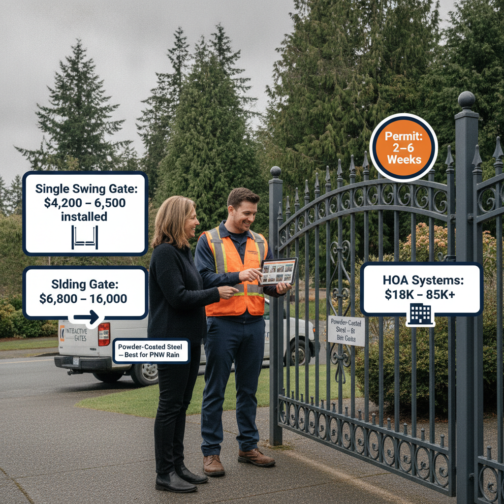 Electric Gate Installation Cost in Seattle 2026: Real Price Ranges by Gate Type