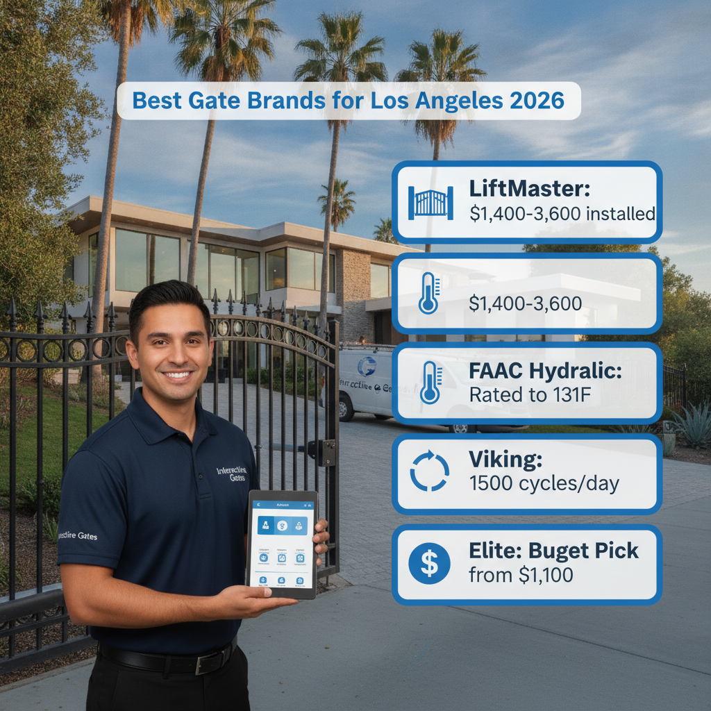Best Automatic Gate Brands for Los Angeles Homes in 2026: LiftMaster vs. FAAC vs. Viking vs. Elite