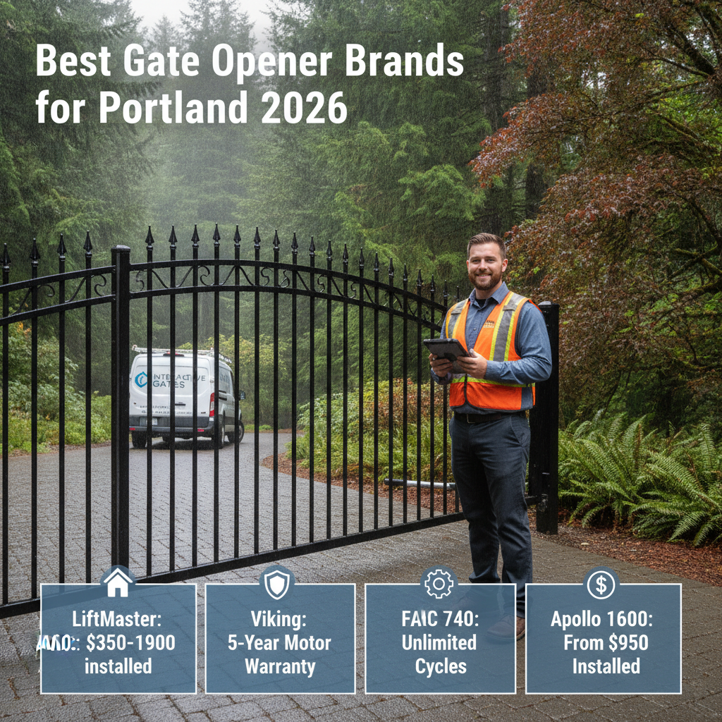 Best Automatic Gate Opener Brands for Portland Homes in 2026: LiftMaster vs. FAAC vs. Viking vs. Apollo