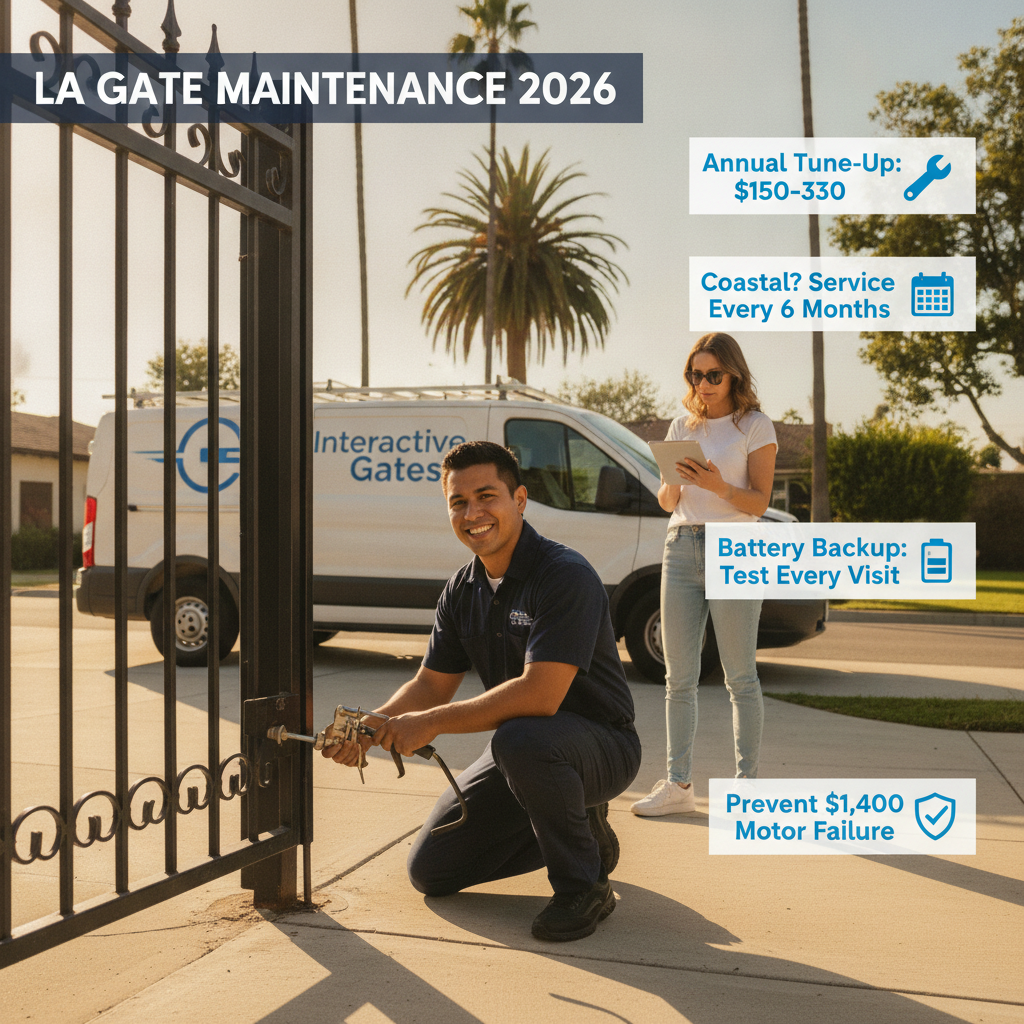 Automatic Gate Maintenance in Los Angeles 2026: What to Service, How Often & What It Costs