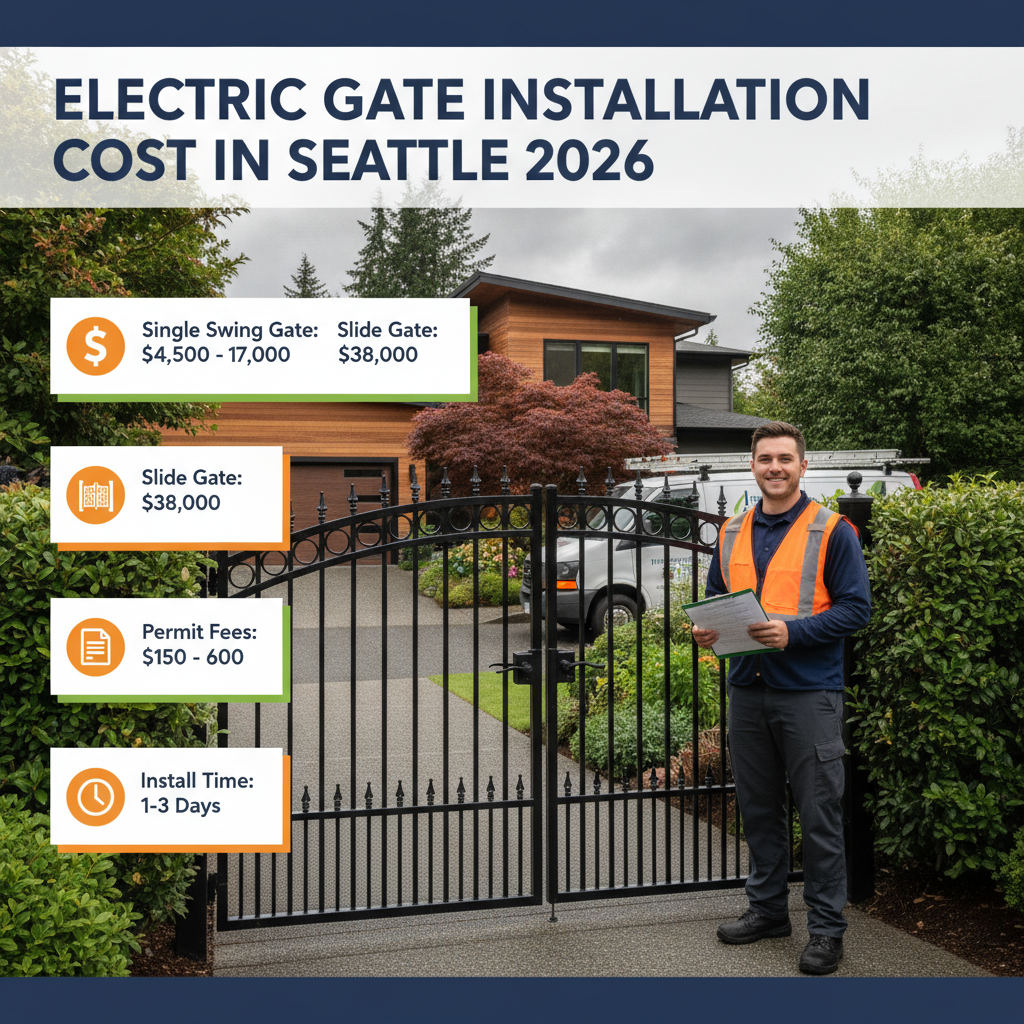 Electric Gate Installation Cost in Seattle 2026: Real Price Ranges, Brands & Local Factors