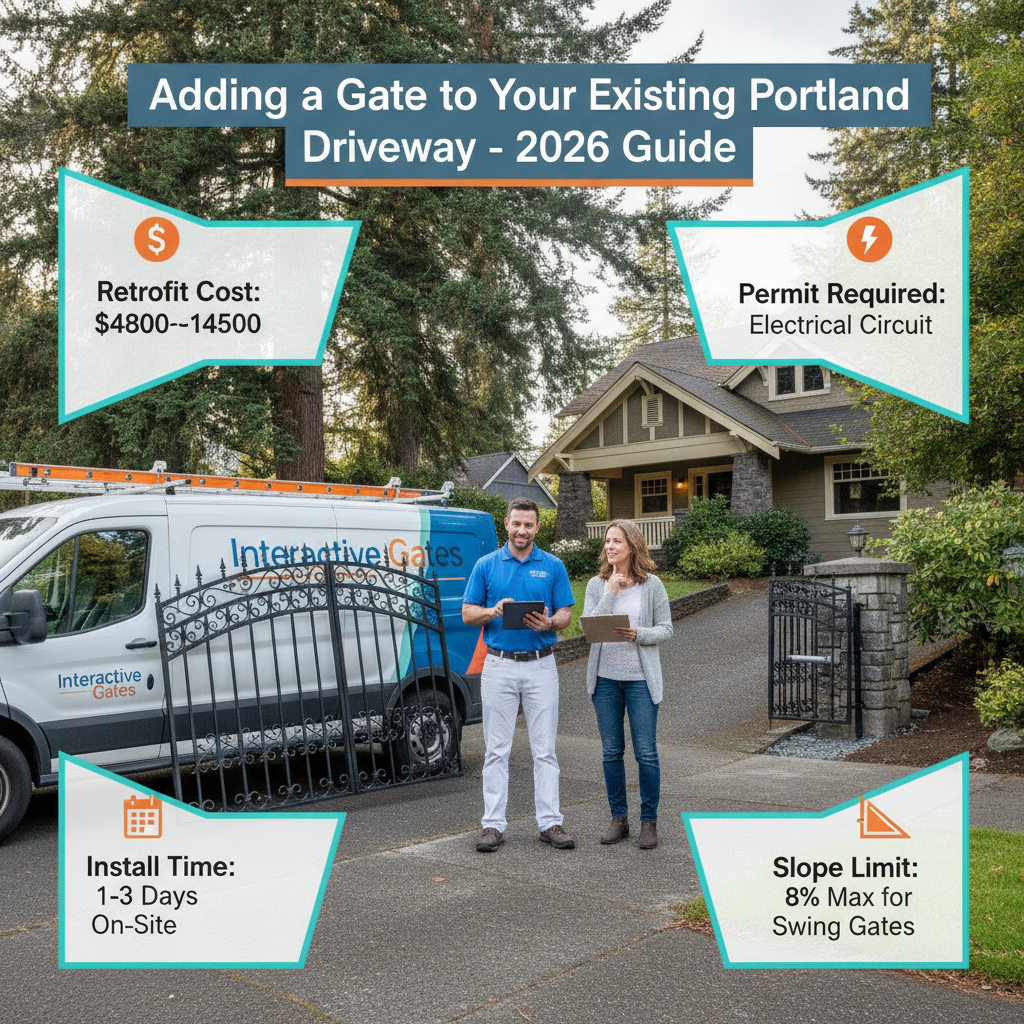 Can I Add an Automatic Gate to an Existing Driveway in Portland? 2026 Guide for Homeowners