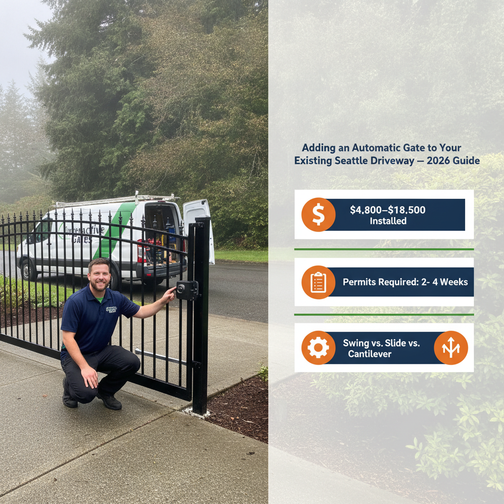 Can I Add an Automatic Gate to an Existing Driveway in Seattle? 2026 Guide for Homeowners & HOAs