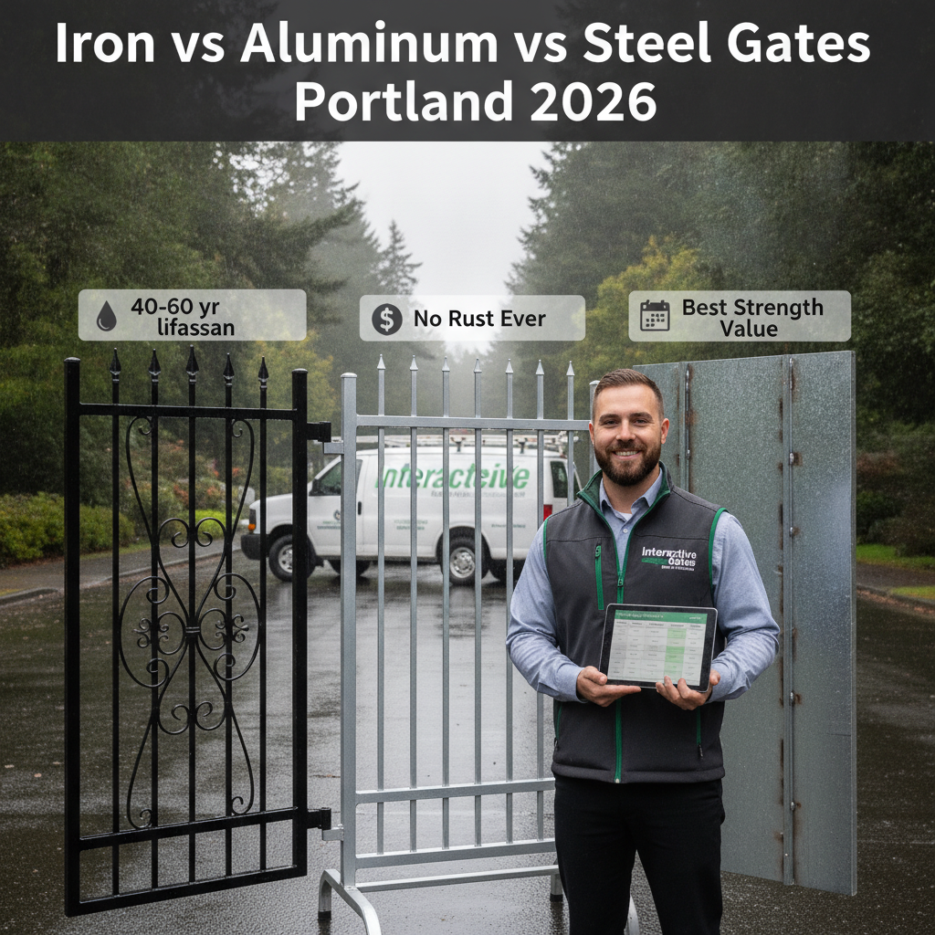 Which gate material survives Portland's rain? 2026 prices, lifespans & local advice.