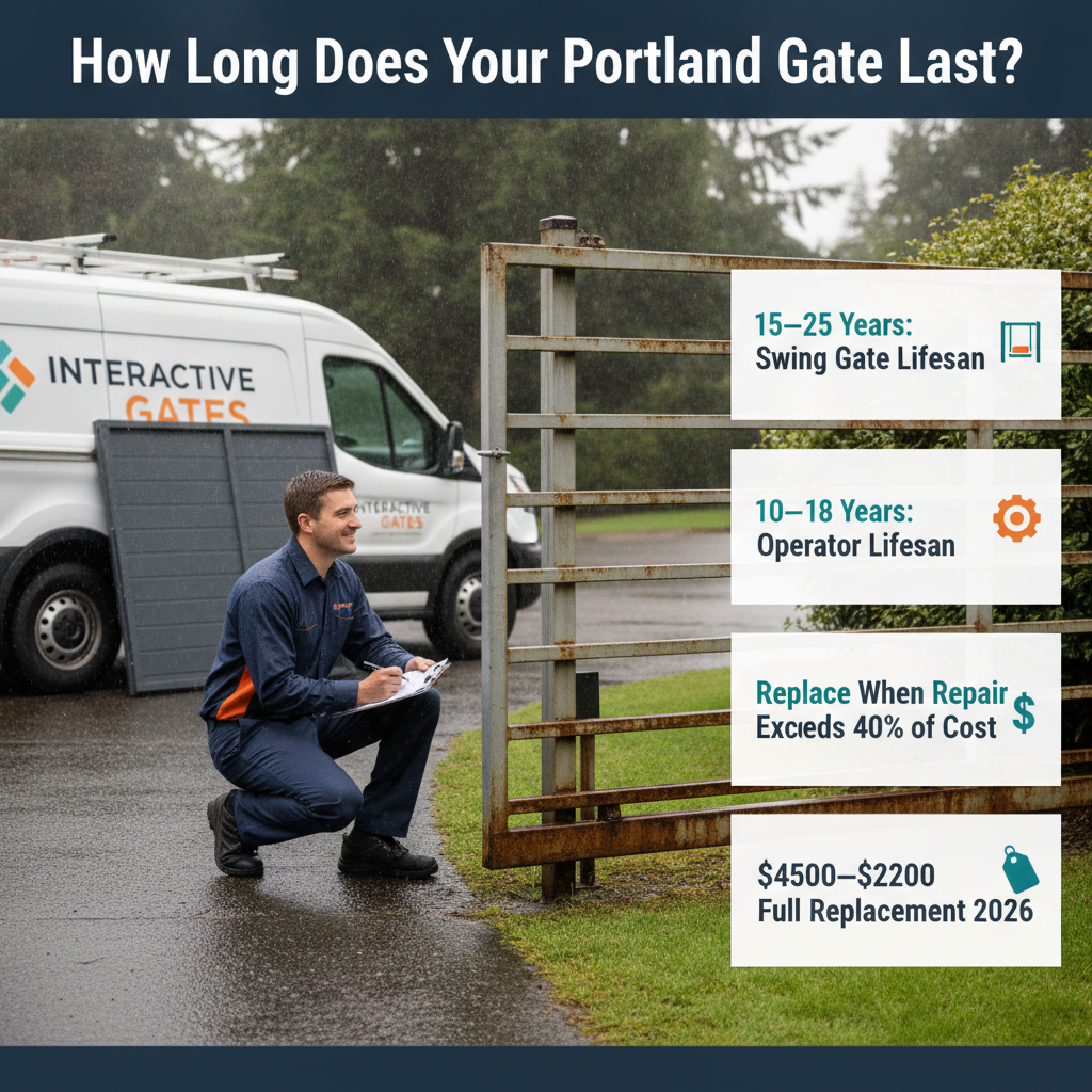 Electric Gate Lifespan in Portland 2026: How Long Does Each Gate Type Last & When Should You Replace It?