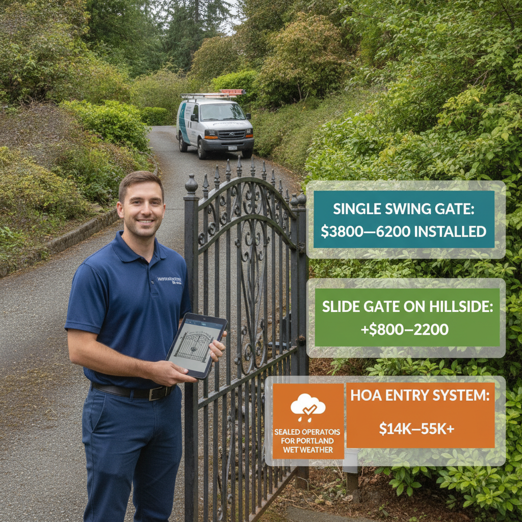 Electric Gate Installation Cost in Portland 2026: Real Price Ranges, Brands & Local Factors